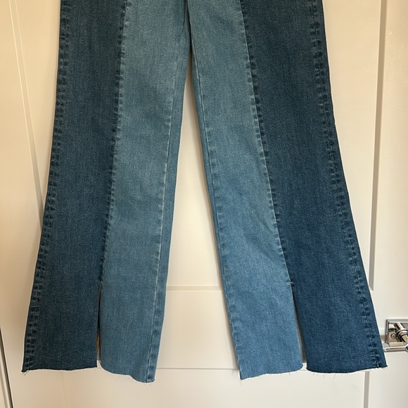 DRIFTWOOD TWO TONE WIDE LEG DENIM JEANS PANTS SIZE 28 MSRP 148.00 NWT - Picture 6 of 11